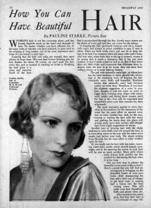 Pauline Clarke's with hair advice, 1930