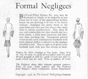 Formal Negligees, 1928
