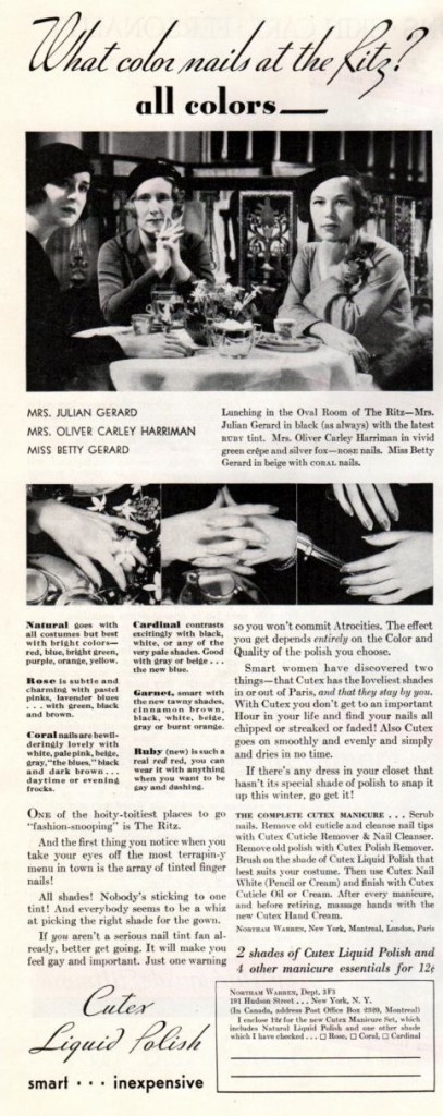 The Complete Cutex Manicure, 1933