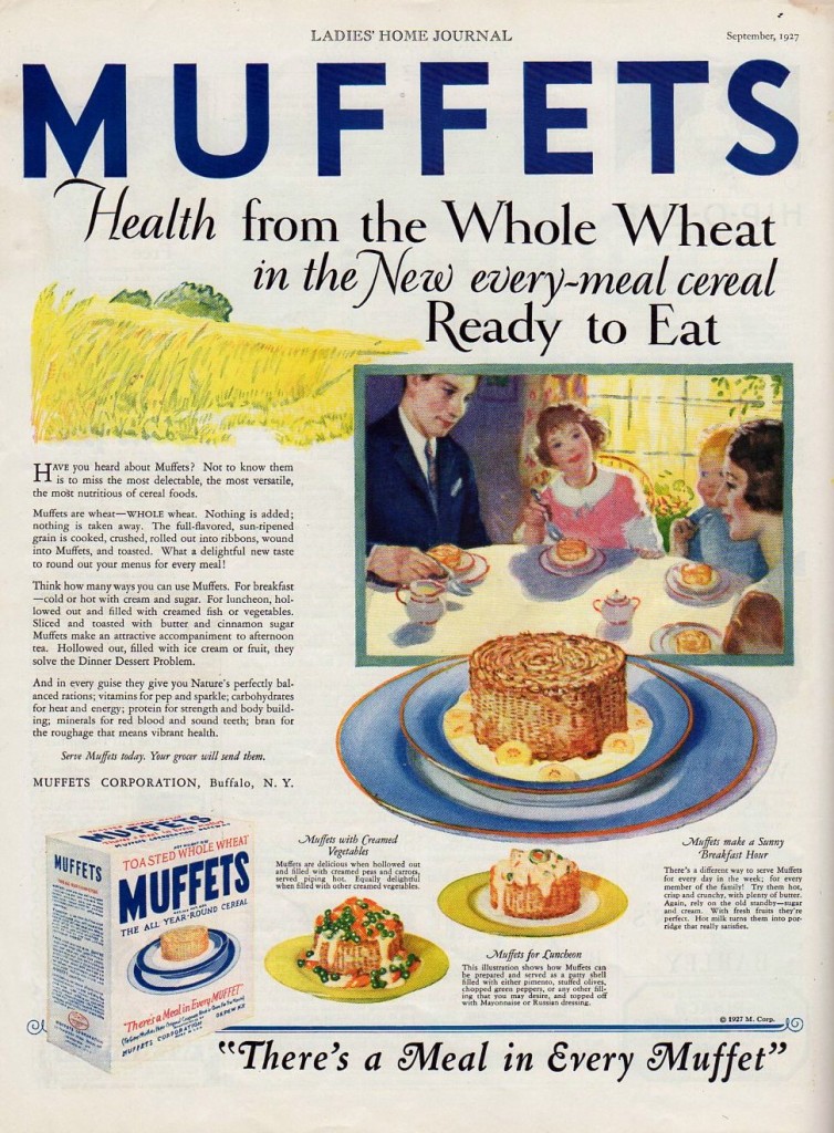 Muffets Cereal ad, from 1927