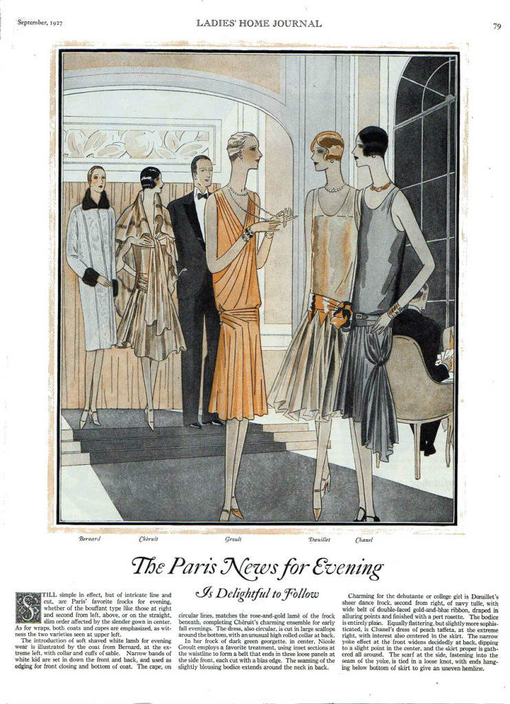 1927 vintage evening fashion from Paris