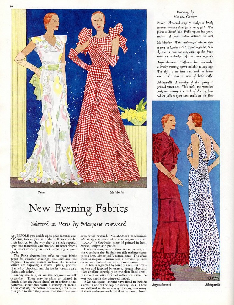 The latest fashions from 1934