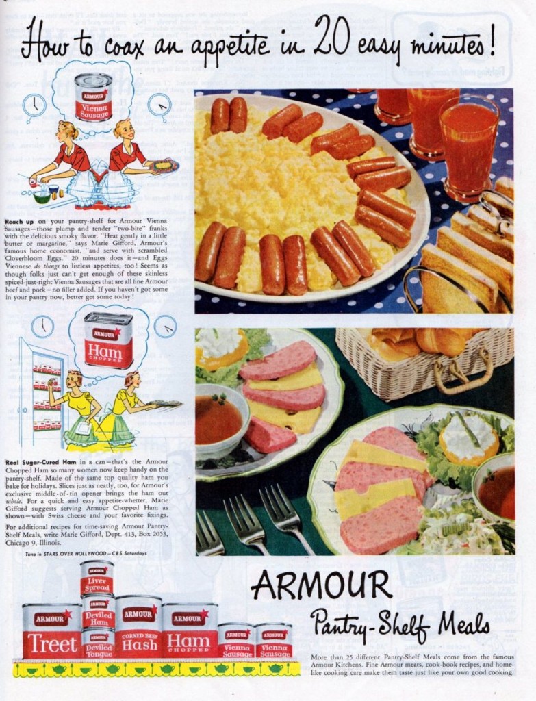 Vintage ads for Armour Meats, 1950