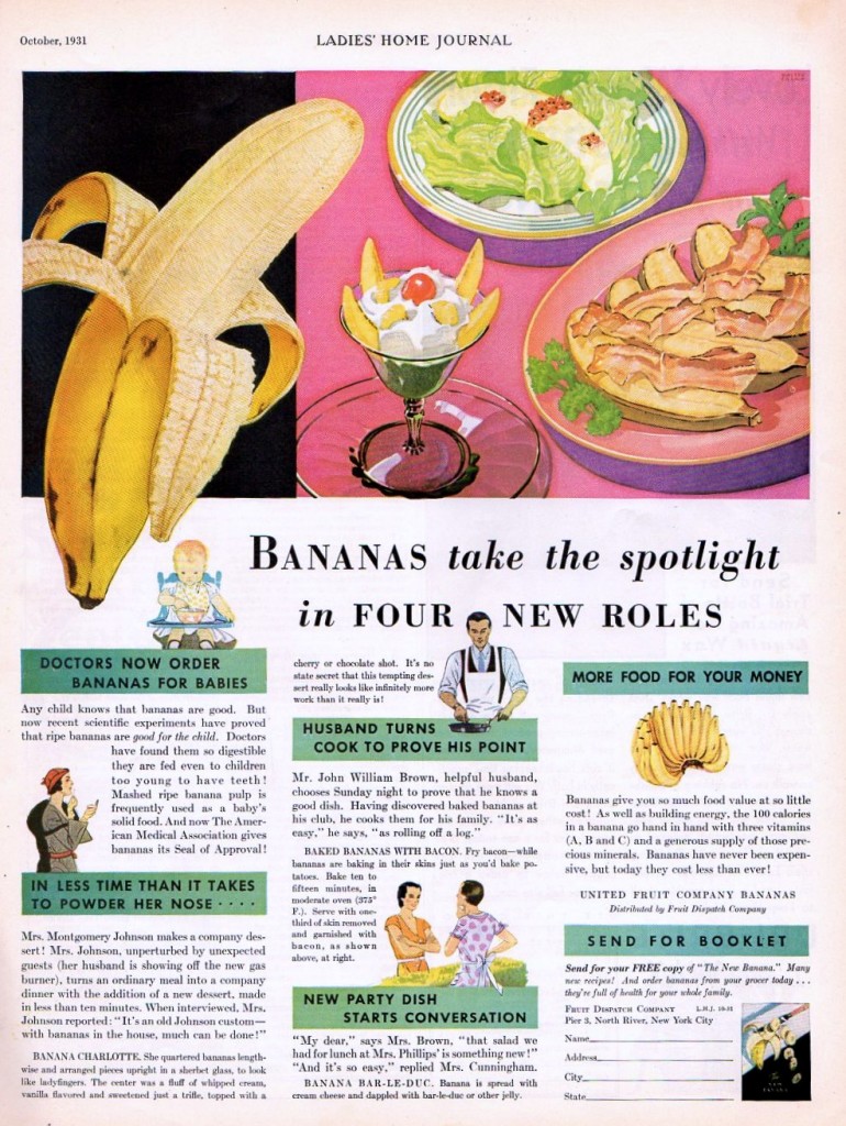 Vintage banana recipes from 1931