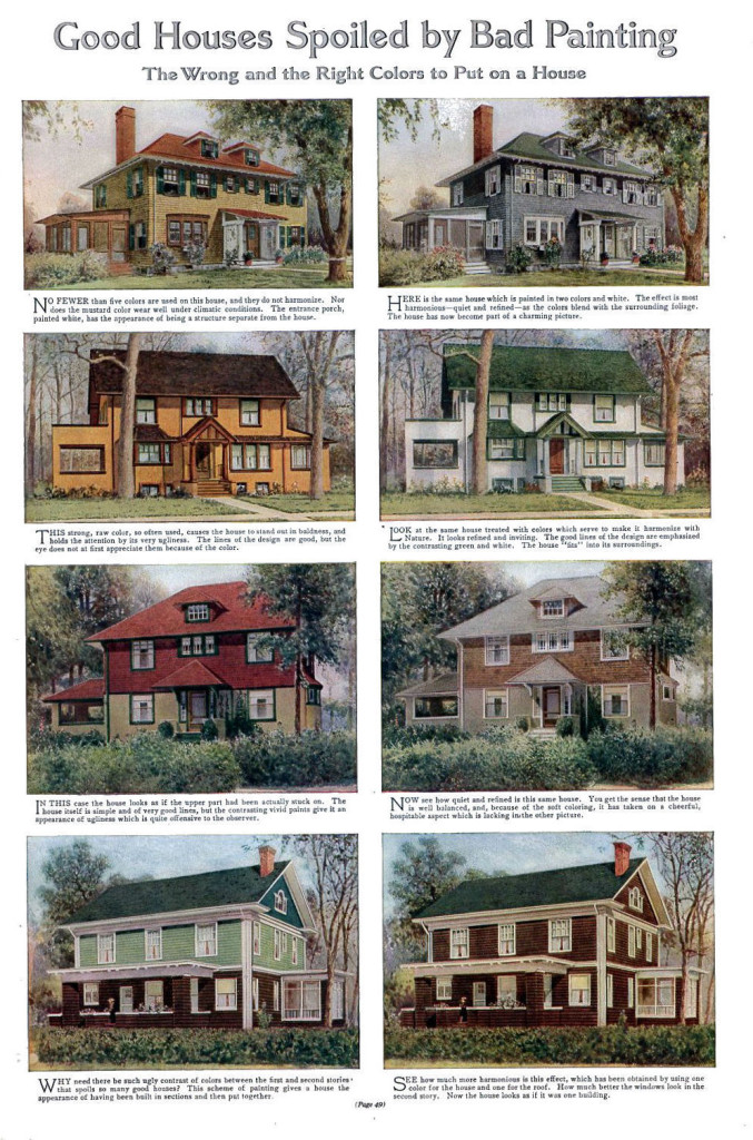 Good and Bad house paint colors, from 1912