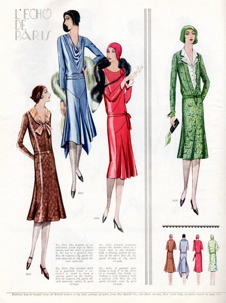 Art Deco fashions from 1929