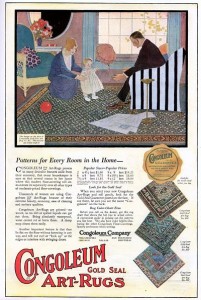 Vintage ad for Congoleum Gold Seal Art Rugs from 1920.