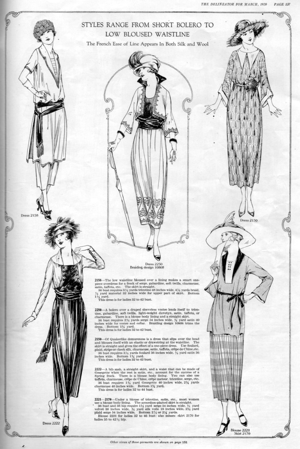 1920 Fashions from Delineator Magazine